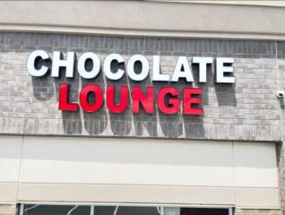 Chocolate Lounge Sign Installation